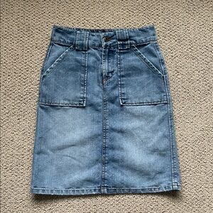 Denim Midi Skirt with Pockets